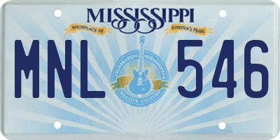 MS license plate MNL546