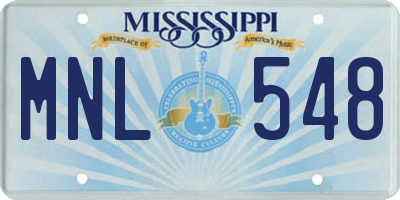 MS license plate MNL548