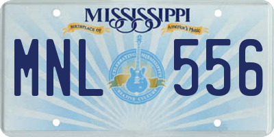 MS license plate MNL556