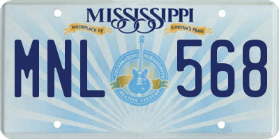 MS license plate MNL568