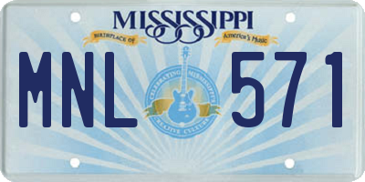 MS license plate MNL571