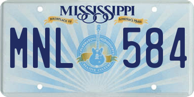 MS license plate MNL584