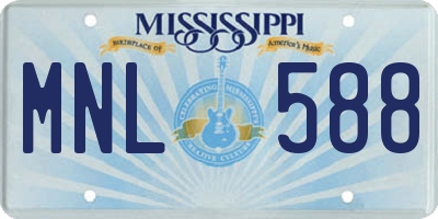MS license plate MNL588