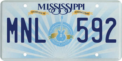 MS license plate MNL592