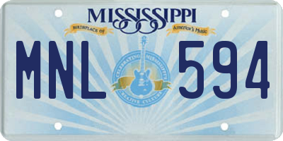 MS license plate MNL594