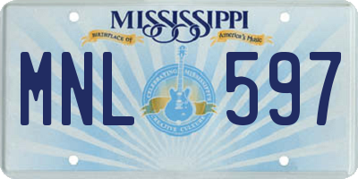 MS license plate MNL597