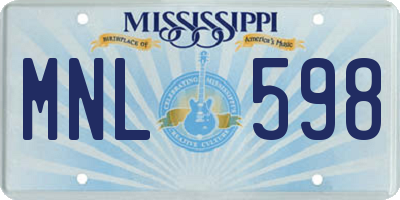 MS license plate MNL598