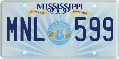 MS license plate MNL599
