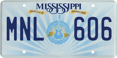 MS license plate MNL606