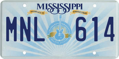 MS license plate MNL614