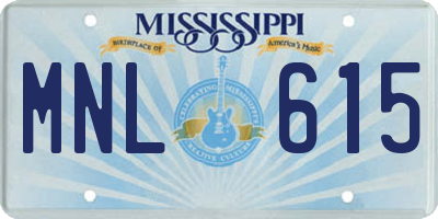 MS license plate MNL615