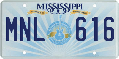 MS license plate MNL616