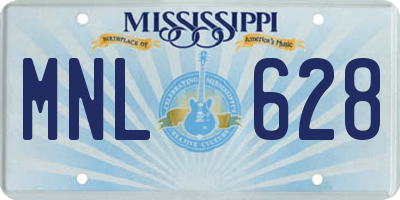 MS license plate MNL628