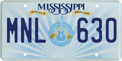 MS license plate MNL630