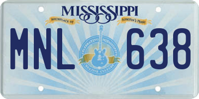MS license plate MNL638