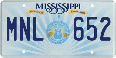 MS license plate MNL652