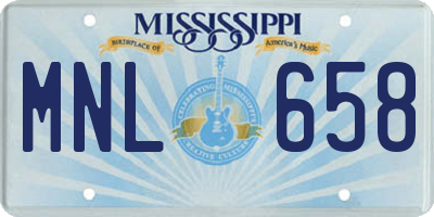 MS license plate MNL658