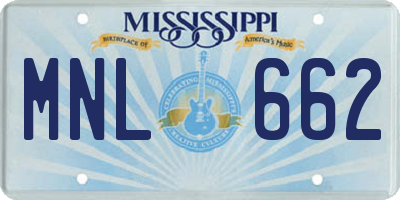 MS license plate MNL662