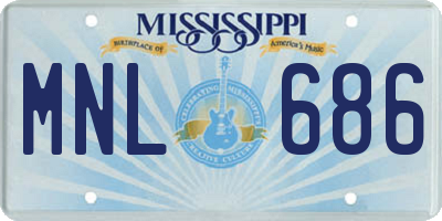 MS license plate MNL686
