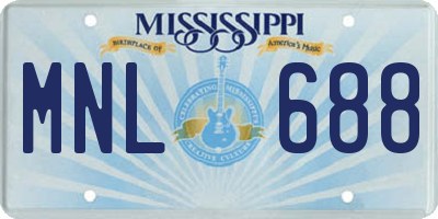 MS license plate MNL688