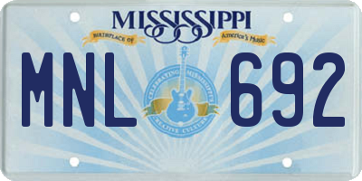 MS license plate MNL692