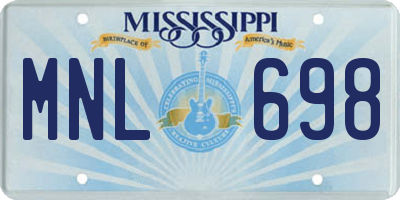 MS license plate MNL698