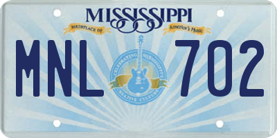 MS license plate MNL702