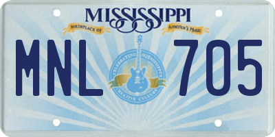 MS license plate MNL705