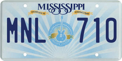 MS license plate MNL710