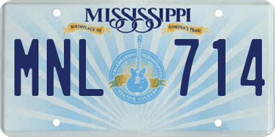 MS license plate MNL714