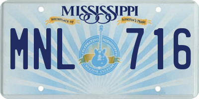 MS license plate MNL716