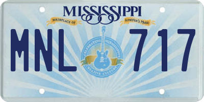 MS license plate MNL717