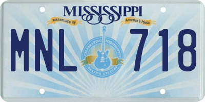 MS license plate MNL718