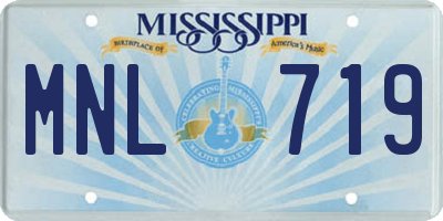 MS license plate MNL719