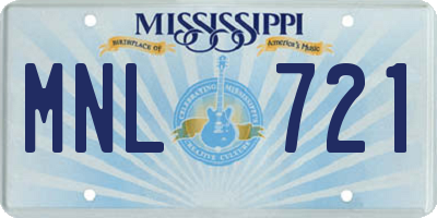 MS license plate MNL721