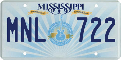 MS license plate MNL722