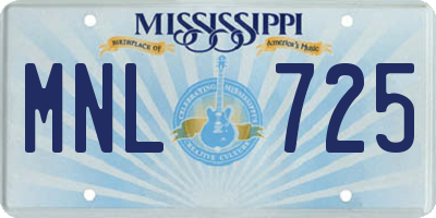 MS license plate MNL725