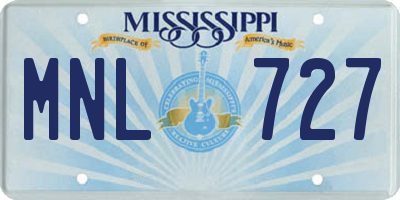 MS license plate MNL727