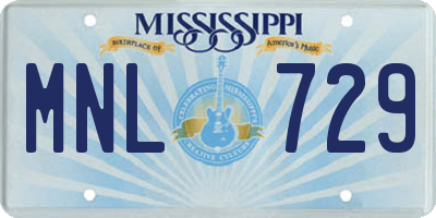 MS license plate MNL729