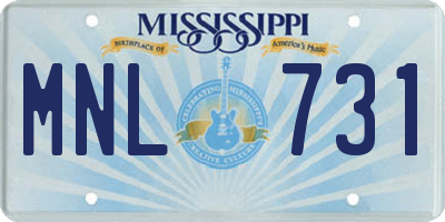 MS license plate MNL731