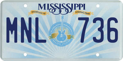 MS license plate MNL736