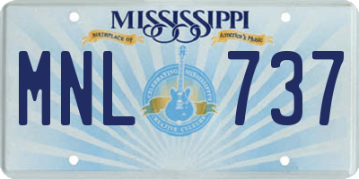 MS license plate MNL737