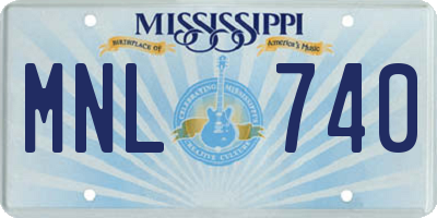 MS license plate MNL740