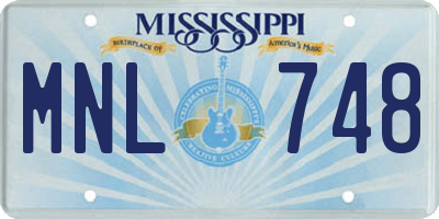 MS license plate MNL748