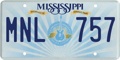 MS license plate MNL757