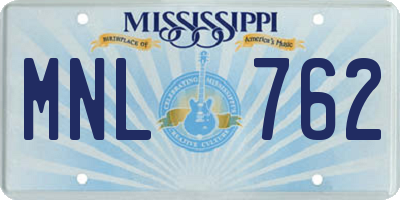 MS license plate MNL762