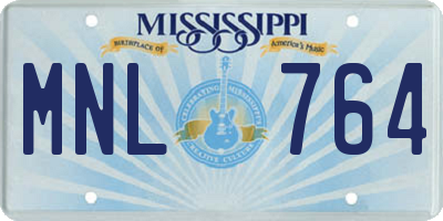 MS license plate MNL764