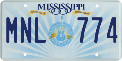 MS license plate MNL774