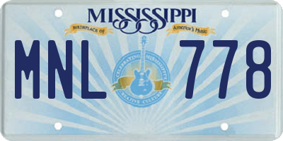 MS license plate MNL778
