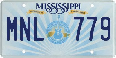 MS license plate MNL779